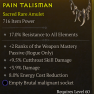 ROGUE AMULET LVL 60 REQ +2 WEAPON MASTERY ENERGY COST REDUCTION % DAMAGE CUTTHROAT DAMAGE - image