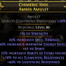LIGHTNING SPEAR AMULET 41 SPIRIT 34% ENERGY SHIELD 24% SPELL DMG 23% RARITY 10% ALL RESISTS 44% LIGH - image