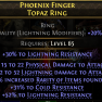 RING 35% RARITY FOUND HIGH PHYSICAL + LIGHTNING DAMAGE 31% COLD 82% LIGHTNING RESIST LIGHTNING SPEAR - image