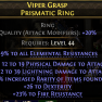 RING LIGHTNING N PHYSICAL DMG 34% RARITY FOUND 26 DEX 23% FIRE RESIST 9% ALL RESISTS LIGHTNING SPEAR - image