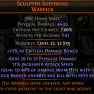 DAWN OF THE HUNT SCULPTED SUFFERING UNIQUE MACE LVL 22 REQ WARRIOR WEAPON - image