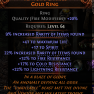 17 SPIRIT VENTOR'S GAMBLE RING 41 LIFE 31% RARITY FOUND 32/17/22 RESISTANCES MINION RING LICH RING - image