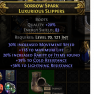 PURE ES BOOTS 30% MOVEMENT SPEED 20% RARITY FOUND 118 LIFE 39% COLD 36% LIGHTNING RESIST WITCH SORC - image