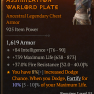 MAX 925 ILVL CHEST INTELLIGENCE MAXIMUM LIFE FIRE RESIST LVL 55 REQ - image