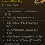 ANCESTRAL RING LVL 80 CRIT CHANCE VULNERABLE POISON DAMAGE LUCKY HIT CHANCE - image