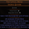 DAWN OF THE HUNT The Lethal Draw UNIQUE QUIVER NO LVL REQ RANGER QUIVER AMAZON QUIVER HUNTRESS QUIVE - image