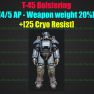 T-45 Bolstering [4/5 AP - Weapon weight 20%]+[25 Cryo Resist][Power Armor] - image