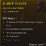 ANCESTRAL ROGUE HELM LVL 77 +3 COLD IMBUEMENT MAXIMUM LIFE COOLDOWN REDUCTION DEXTERITY - image