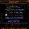 DAWN OF THE HUNT 20% QUALITY TANGLETONGUE TOTAL 26% CRITICAL HIT CHANCE (max is 25%) DEADEYE SPEAR - image