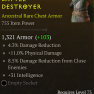 ANCESTRAL ROGUE CHEST LVL 73 2X DAMAGE REDUCTION INT PHYSICAL DAMAGE - image