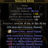 500 DPS SEAGLASS SPEAR 10% CRITICA HIT CHANCE 12%CRIT DMG BONUS 8/8 LIFE MANA PER KILLED LS SPEAR - image