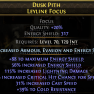 317 ENERGY SHIELD FOCUS 115% LIGHTNING DAMAGE 31% CAST SPEED 54% CRITICAL HIT CHANCE 39 COLD RESIST - image