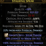 300 DPS LIGHTNING SPEAR WEAPON 28% CRIT DMG FIRE DMG 237 PHYSICAL DMG 151 ACCU 28 STR 31 DEX - image