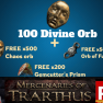 {NICE PACK}: 100 Div + Free(500 Chaos + 500 fus + 200 Gem)/Mercenaries of Trarthus SC/ Instant - image