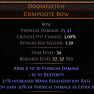 DAWN OF THE HUNT Doomfletch Composite Bow UNIQUE BOW LVL 22 REQ EXTRA ELEMENTAL DAMAGE BOW - image
