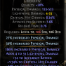 GALVANIC SHARDS AMAZON CROSSBOW 650 DPS CRIT HIT CHANCE CRIT DMG BONUS ATTACK SPEED LIGHTNING DMG - image