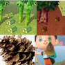 material package(bamboo piece*30+acorn*30+young spring bamboo*30+pine cone*30) - image