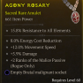 AWESOME ROGUE AMULET +2 MALICE PASSIVE SKILLS ENERGY COST REDUCTION MOVEMENT SPEED % DAMAGE LVL 60 - image
