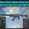 Quad 10mm Submachine Gun (25% faster fire rate/25% less VATS AP cost) - image
