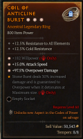 S9-- 3GA Ring+Willpower / Attack Speed / Overpower Damage - image