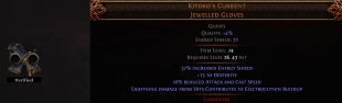 RISE OF THE ABYSS 2 SOCKET KITOKO'S CURRENT UNIQUE GLOVES LIGHTNING SPEAR AMAZON HUNTRESS GLOVES - image