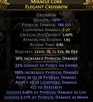 RISE OF THE ABYSSAL ELEGANT CROSSBOW 600 DPS 27 DEX LIGHT DMG LIFE + MANA LEECH MERCANARY WEAPON - image