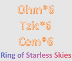 S10-Runes-(6 Ohm+6 Tzic+6 Cem)--(Runes for Ring of Starless Skies) - image