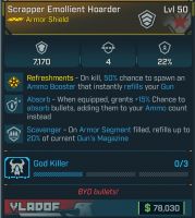 ⭐L50 HOARDER - 7.170 CAPACITY - 4 ARMOR SEGMENT - 22% DMG RED - 15% ABSORB BULLETS - 20% MAG REFILL⭐ - image