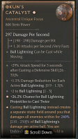 1 GA Okun’s Catalyst — Ball Lightning While Moving / +52% Attack Speed / 244% Static Field AoE - image