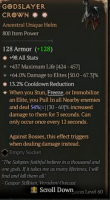 2GA Godslayer Crown (54/60) *13.2% Cooldown Reduction* *98 All Stats* 437 max life 64% damage to eli - image