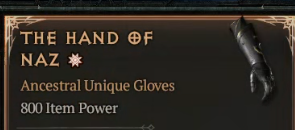 800 IP 1GA The Hand of Naz - random stats (Season 9) - image