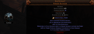 RISE OF THE ABYSSAL Kaltenhalt UNIQUE SHIELD UNIQUE BUCKLER AMAZON SHIELD HUNTRESS SHIELD - image