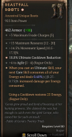 S5-> Beastfall Boots with 1 Greater Affix - 18.5% Ultimate Cooldown Reduction - +15 mr, 14.5 ms, +4 - image