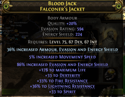 FALCONER'S JACKET CHEST 33 SPIRIT 592 EVASION + 224 ES 178 LIFE 33 DEX 33 FIRE 36 LIGHT DEADEYE - image