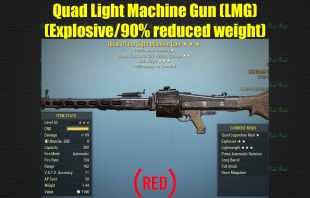 Quad Prime Light Machine Gun (LMG)(Explosive/90% reduced weight) - image