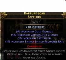 RISE OF THE ABYSSAL JEWEL WITH 9% COLD DMG 15% CRIT CHANCE 3% CAST SPEED 15% ES CHARGE RATE - image