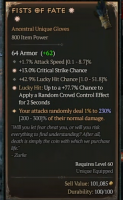 2GA Fists of Fate (230/300) *77.7% Lucky Hit Random Crowd Controlled* *13% Critical Strike Chance* 1 - image