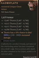 PERFECT RAZORPLATE 200% ASPECT POWER LVL 80 REQ 925 ILVL PERFECT RAZOR PLATE - image