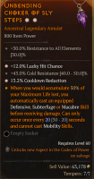 800 Legendary Amulet 2GA (13.2% Cooldown Reduction - 12% Lucky Hit Chance) and one random stat - image