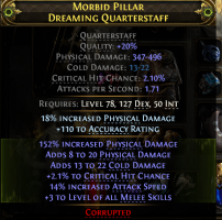 750 DPS FALLING THUNDER INVOKER MONK QUARTERSTAFF 2.1% CRIT CHANCE 14% ATTACK SPEED +3 MELEE SKILLS - image