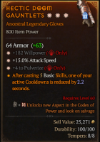 S9- 3GA Gloves +  Willpower / Attack Speed / +4 to Pulverize  (apamc) - image