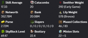 ✅❗️Solo-Coop | VIP+ | 69 SB lvl | 17.33 AVG | Cata 20 | 352.78M NW | Full accept | Hypixel SkyBlock❗ - image