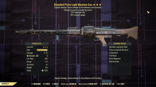 Bloodied 25% Faster Fire Rate Light Machine Gun 90% Reduced Weight - image