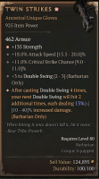 S5-> Twin Strikes with 1 Greater Affix - 135 Strength/ 18 as 11 csc +3 double swing Aspect: 13/40 - image
