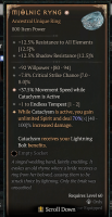 1GA Mjölnic Ryng (70/100) *37.5% Movement Speed Catalysm Active* 1 endless tempest 92 willpower 7.8% - image