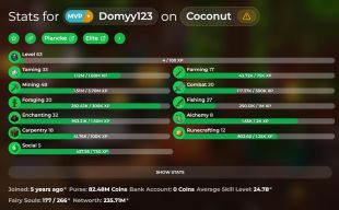 MVP+ | 240M NETWORTH | 63 LVL SKYBLOCK | 25 AVG | 48 MINING | SOLO-COOP - image