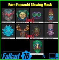 Rare Fasnacht Glowing Mask in list: [Jester/Owl/Skull/Corn Cob/Jacklope/Abe/Sun/Veggie/Bigfoot - image