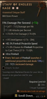 2GA Staff of Endless Rage (72/90) ✷8 Fireball ✷82.5% Fireball Projectile Speed - image