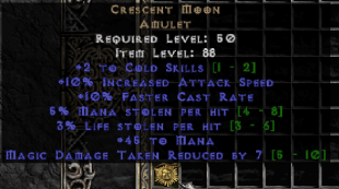 Crescent Moon +2 Cold Skills Amulet - PD2 Season 8 - image