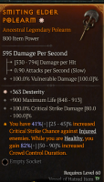 Legendary Polearm 1GA - GA Dexterity - normal crit damage and one reroll stat - image
